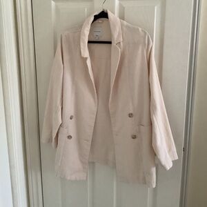 Gentle Fawn Cream  Blazer.  100 % Cotton.  Oversized.  Large.